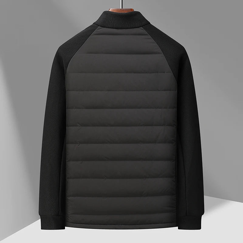 High-quality winter fashion, cool and lightweight hoodie, long-sleeved stand-up collar down jacket with 90% down content