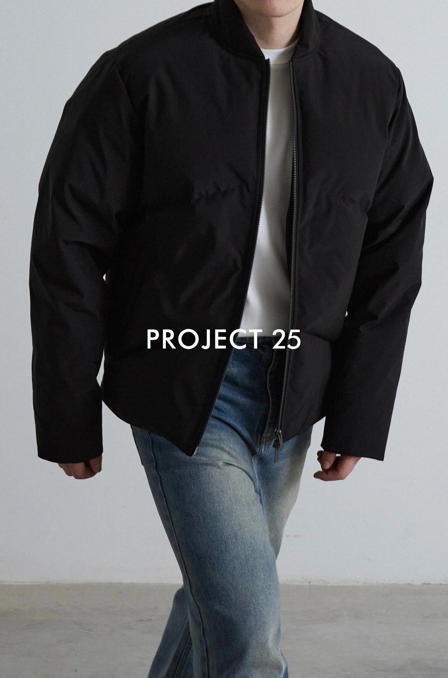 PROJECT 25 Men's Short Simple 90% White Duck Down Jacket Thickened Warm High-End Down Coat Zip Casual Winter Jacket