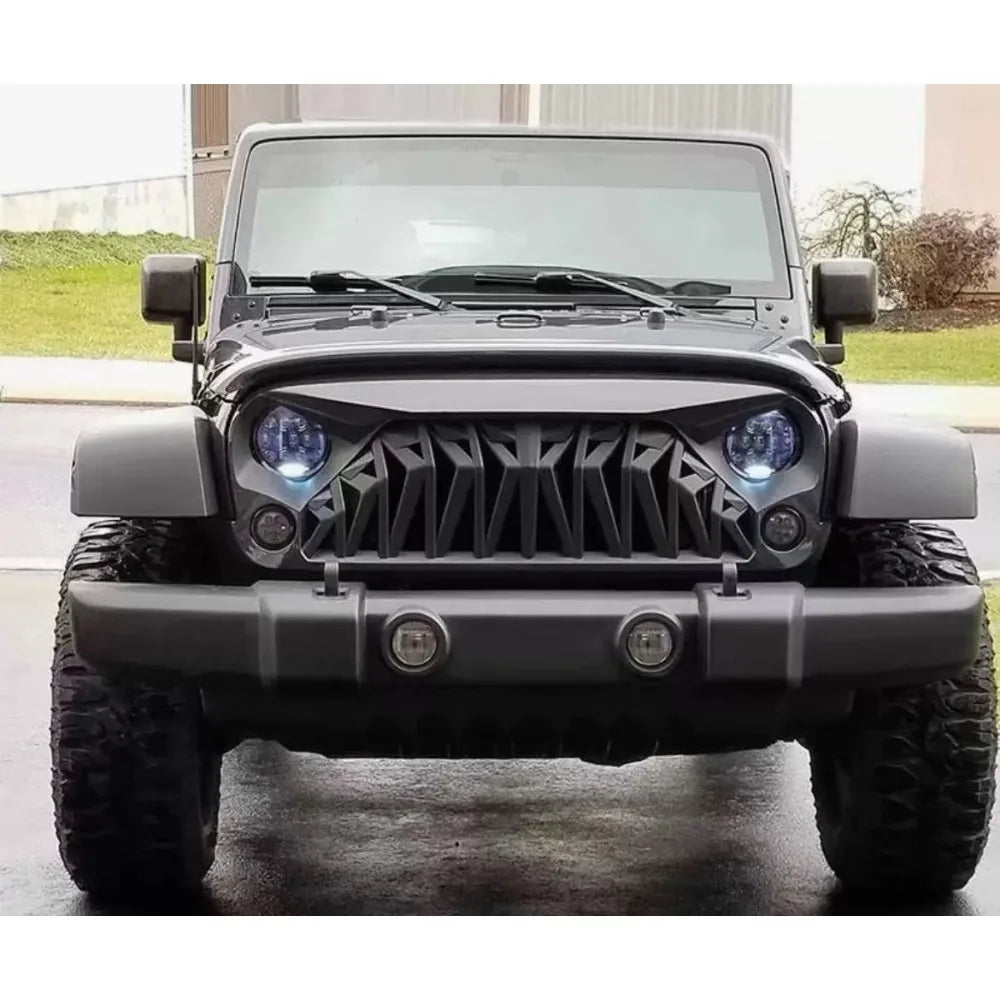 Shark Style for Jeep Wrangler JK 2008-2017 4x4 Front Bumper Grilles Offroad Racing Grills Air Vent Cover Trim Body Kit Auto Part