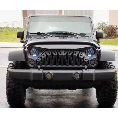 Shark Style for Jeep Wrangler JK 2008-2017 4x4 Front Bumper Grilles Offroad Racing Grills Air Vent Cover Trim Body Kit Auto Part