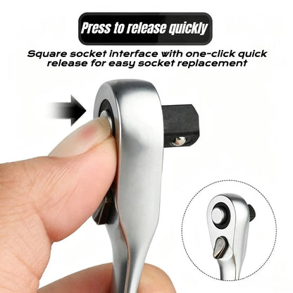 1/4" Mini Ratchet Wrench Drive Ratchet 72tooth Drive Socket and Screwdriver Hex Torque Wrench Multifunctional Hand Tools Repair
