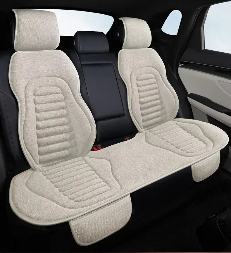 Universal Linen Car Seat Cover Four Season Auto Flax Comfortable Breathable Anti-Slip Covers Cushion SUV Car Seat Protection