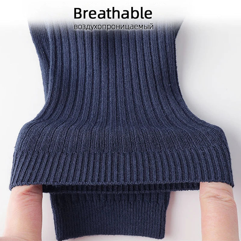 HSS Brand 2026 New 85% Pure Cotton Men Socks Casual Business Stripe Deodorant Breathable Man Travel Winter Sock 5 Pairs / Lot