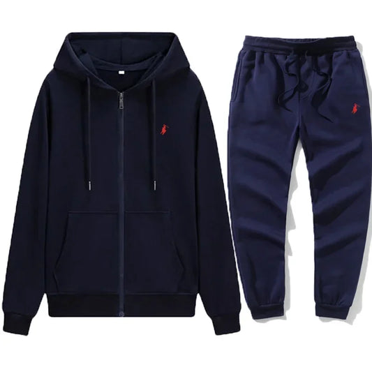 New Men's Fashion Classic Hoodie and Sweatpants Set, Suitable for Autumn and Winter, for Leisure, Fitness and Warmth