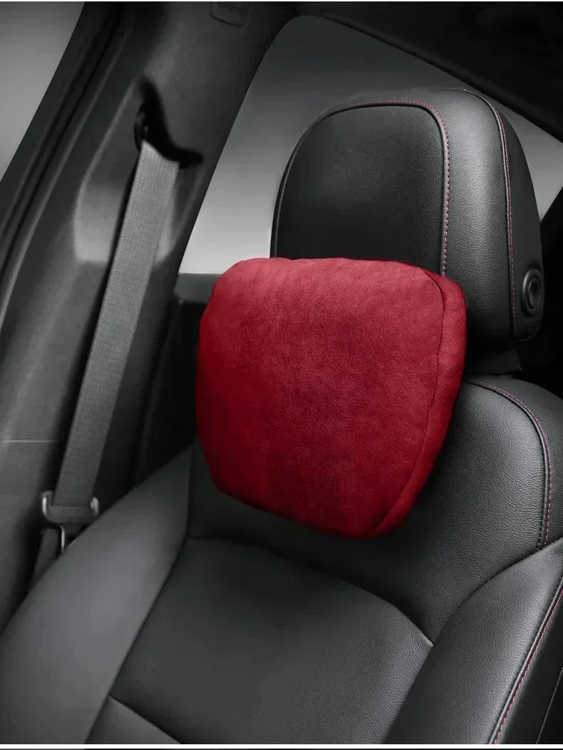 Italy Suede Car Neck Rest Pillow For Nissan Rogue X-Trail T32 T33 Seat Head Neck Support Cushion Auto Interior Accessories