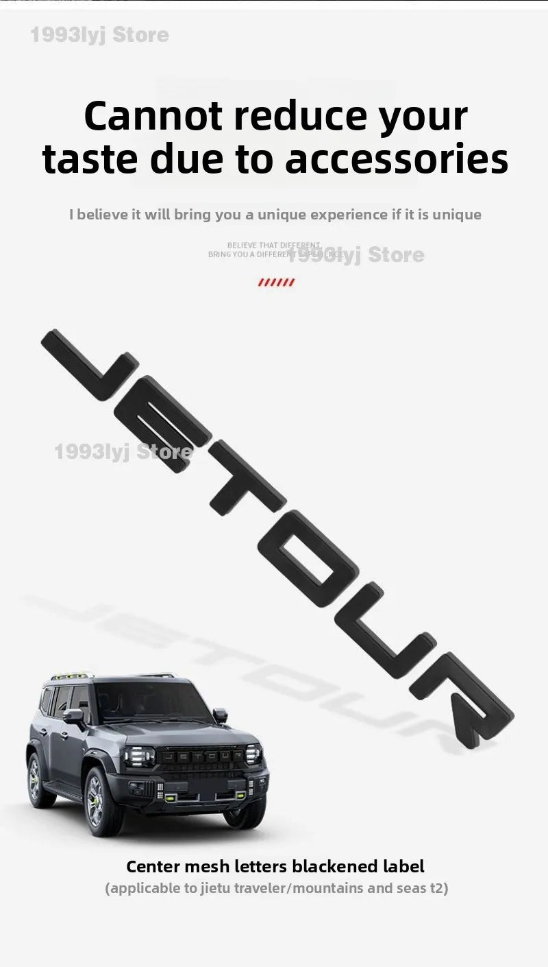 For Chery Jetour Traveller T2 Styling Plastic Rear Emblem Front Grille Badge High-end Decals Auto Exterior Decoration