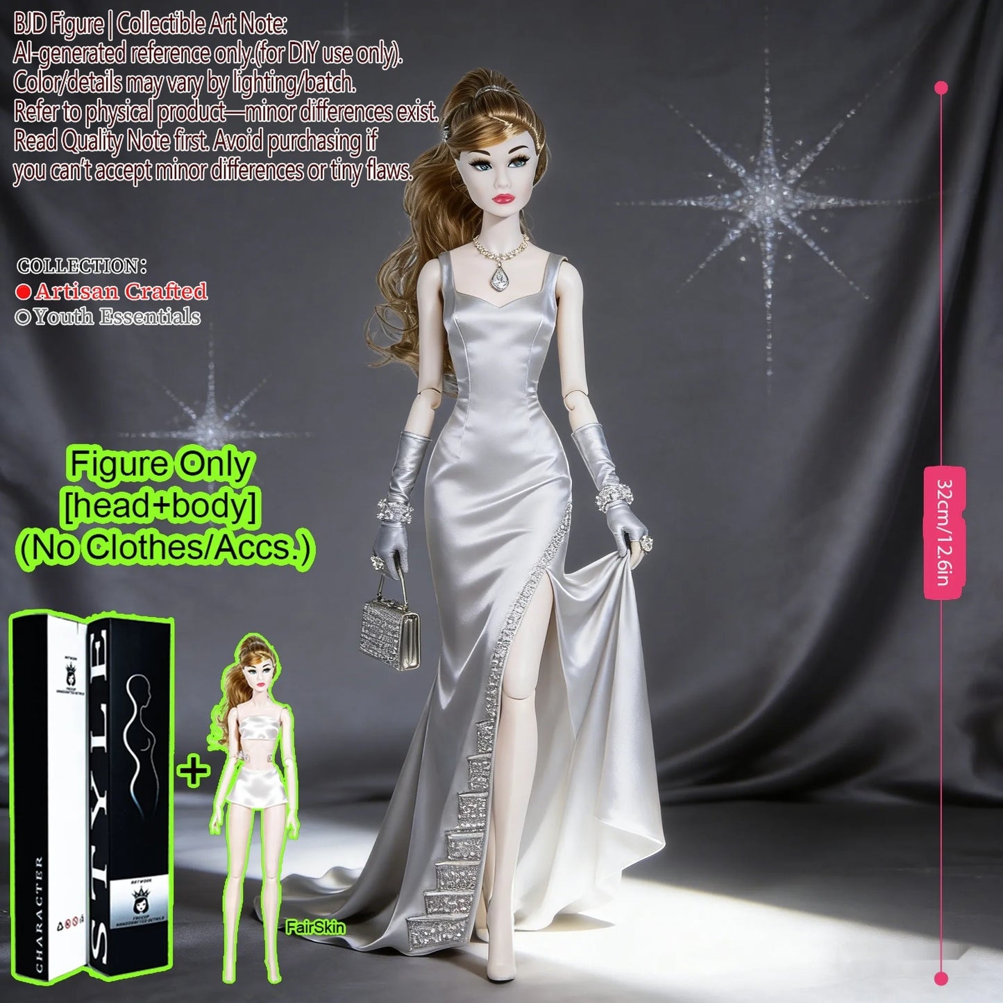 1/6 Scale Fashion BJD Doll 12 Joint Articulated Body Art Collection Doll For Home Decor