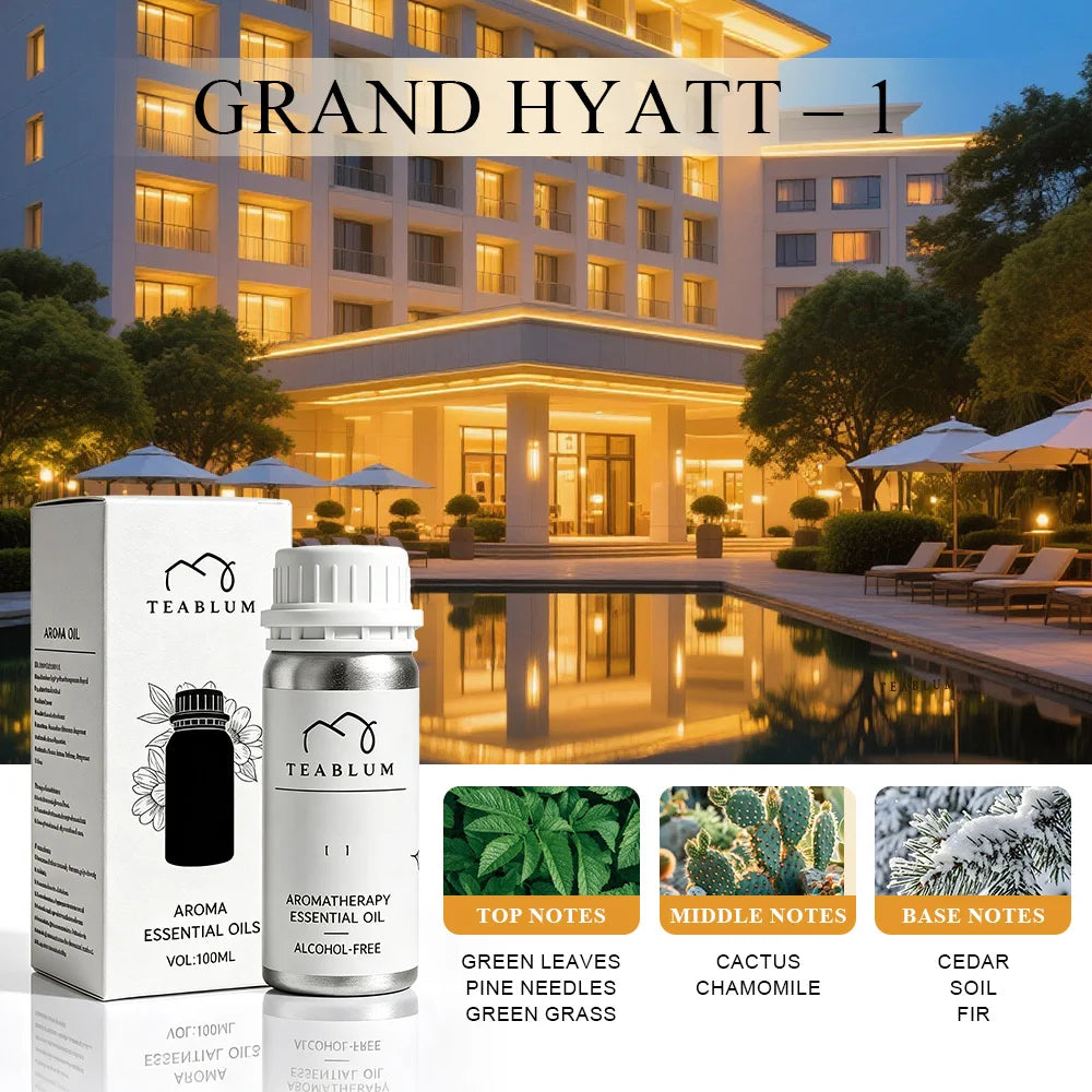 TEABLUM 100ML Aromatic Hotel Essential Oil Hotels Home Air Freshener Pure Plant Essential Oil Alcohol Free for Electric Diffuser