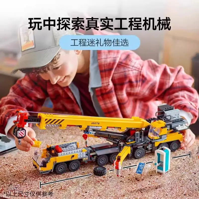 Urban engineering vehicle series mobile construction crane crane building block MOC60409 assembly brick toy children's gift