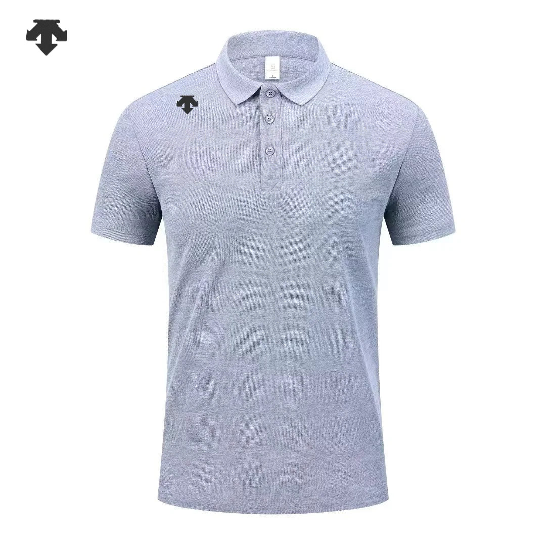 High end sports men's short sleeved brand printed polo shirt comfortable and breathable top 2026 summer new casual lapel T-shirt