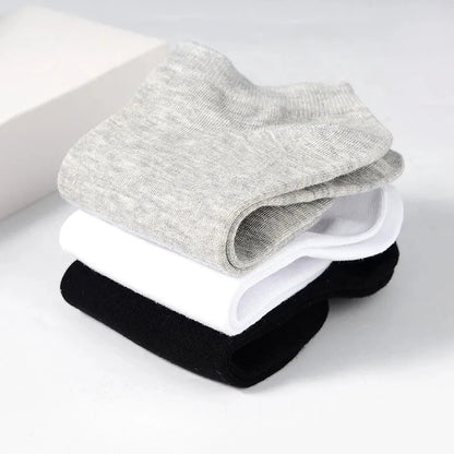 10pairs / Low Black And White Gray Cotton Socks Men's Socks Breathable Sports Socks Men's Short Socks Women's Socks EU37-44