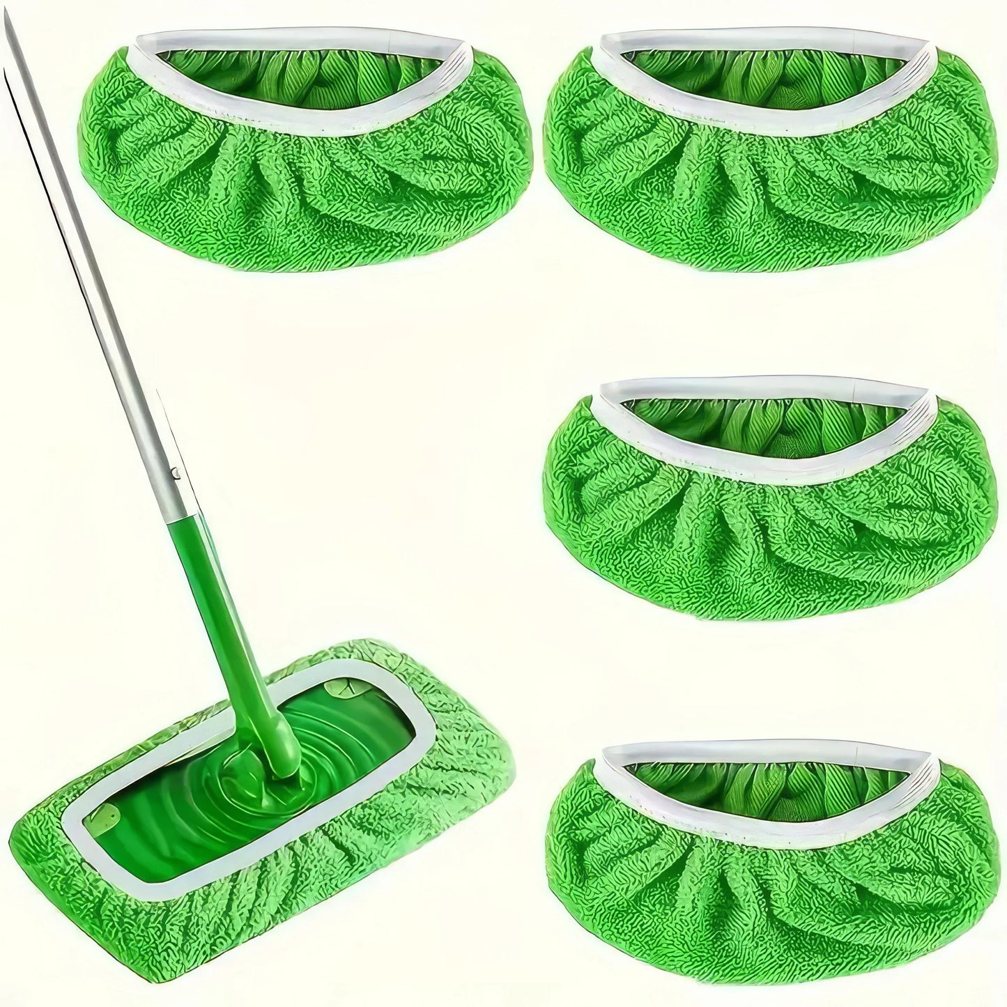Reusable 100% Coral Fleece Mop Pads, Wet Dry Flat Mop Covers, Washable Refills For Surface & Hardwood Floor Cleaning