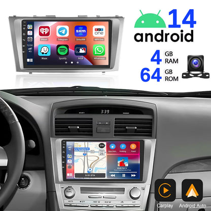 9" Android 14 Car Radio Multimedia Video Player 2 Din For Toyota Camry 2006 2007 2008 2009 2010 2011 GPS Navi Head Unit Carplay
