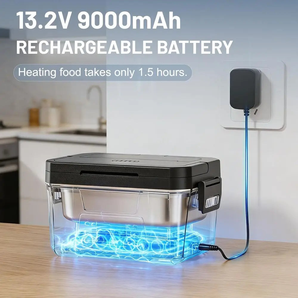 1.2L Portable Electric Lunch Box with APP Control, Rechargeable and Automatic Heating for Adults