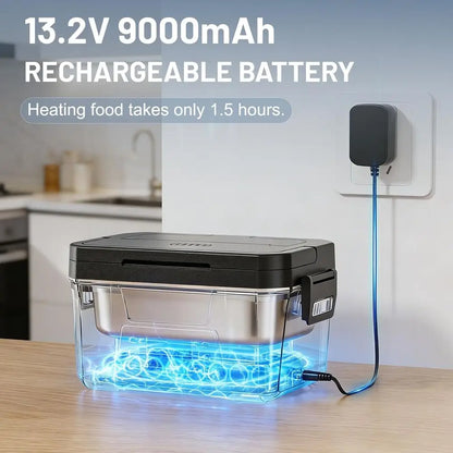 1.2L Portable Electric Lunch Box with APP Control, Rechargeable and Automatic Heating for Adults