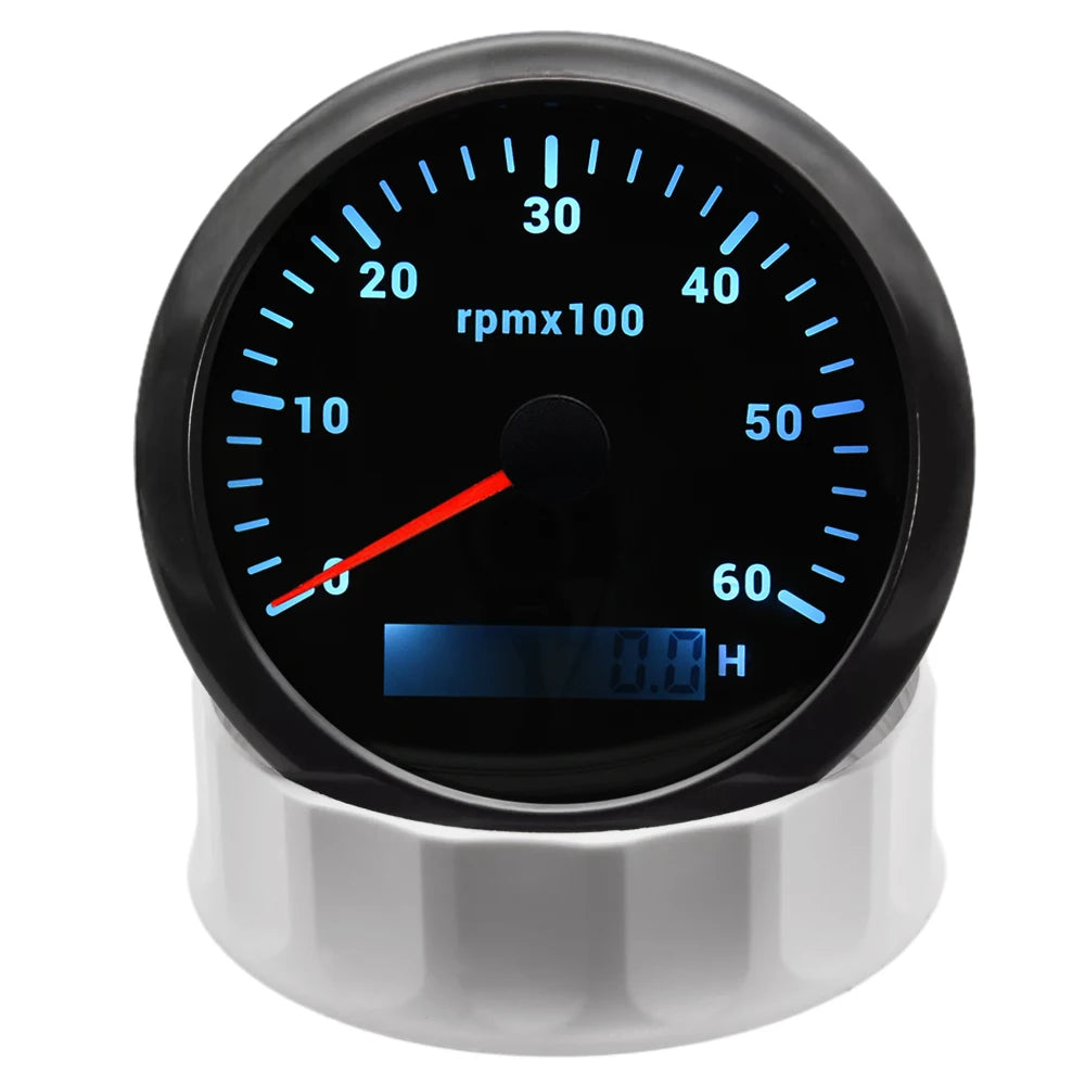 AD 85MM Tachometer with LCD Hour Meter For Marine Boat Car RPM Gauge 0-3000 4000 8000 RPM Meter Tach Sensor 7Colors Backlight