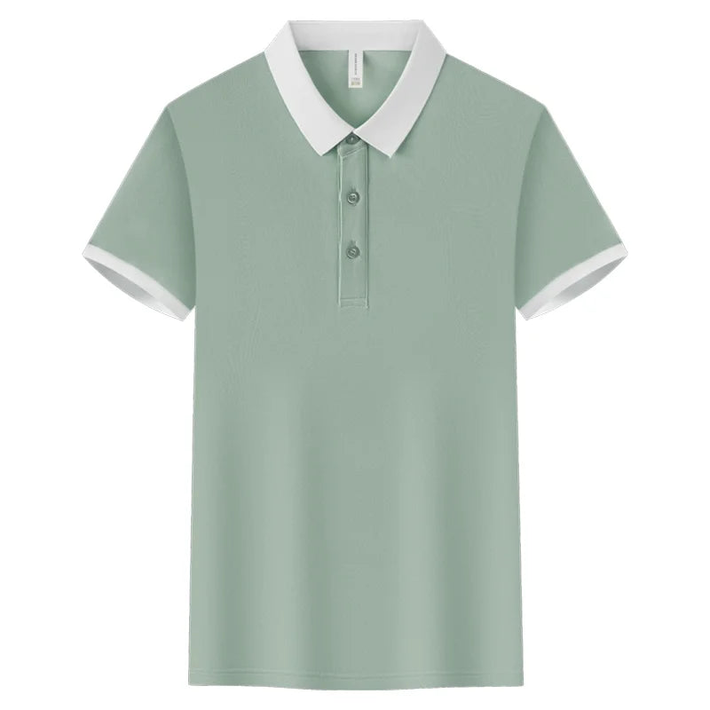 Fashion Contrast Collar Polo Custom Design Casual Business Polo Shirt Print Logo Slim Fit Lapel Short Sleeved Polo Embroidery