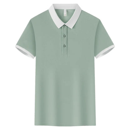 Fashion Contrast Collar Polo Custom Design Casual Business Polo Shirt Print Logo Slim Fit Lapel Short Sleeved Polo Embroidery