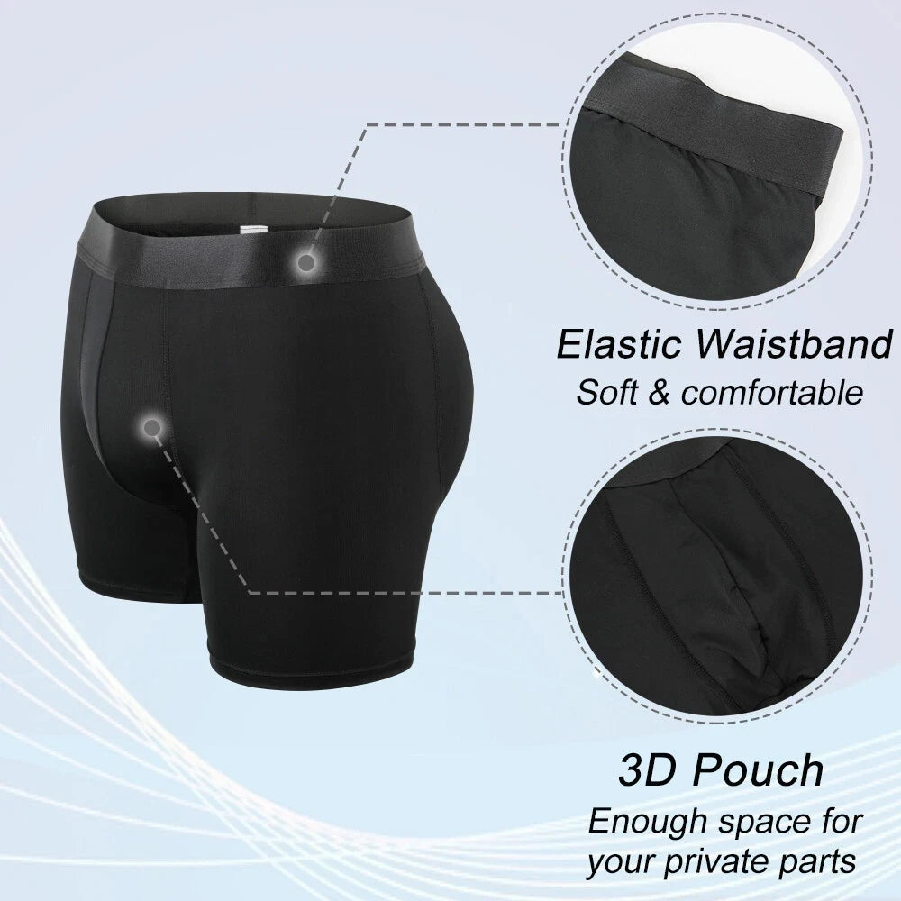 Men’s Padded Underwear Butt Lifter Boxer Briefs Shorts Hip Booty Shaper Shapewear Enhancer Panties