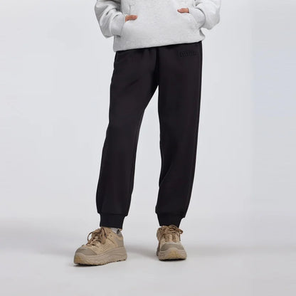 Metersbonwe Men's Fleece-Lined Cargo Joggers Winter Thermal Tapered Pants with Printed Logo Loose Fit Trendy Sports Trousers