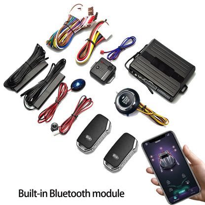 Car Smart Key Starter Alarm Bluetooth Autostart Set Auto Start Stop Push Button Keyless Entry System Skit Automotive Accessories