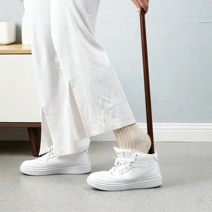 26/40/50/75cm Wooden Magnetic Shoe Horn, Wall Mount Self-Adhesive Shoe Helper with Magnetic Base