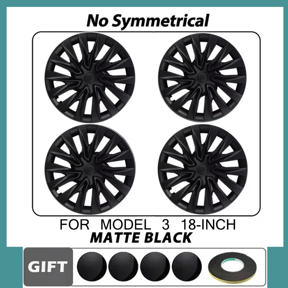 4PCS HubCap for Tesla Model 3 2023 2024 18 Inch Performance Replacement Wheel Cap Automobile Full Rim Cover Accessories