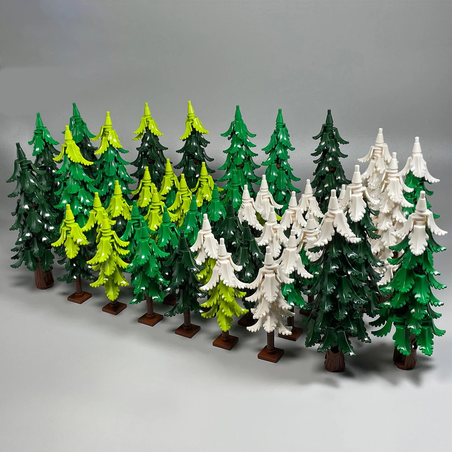 MOC City Garden Building Block Set – DIY Assembly Pine & Pine And Cypr, Street View Forest Plants, Trunk Leaves Grass Accessorie