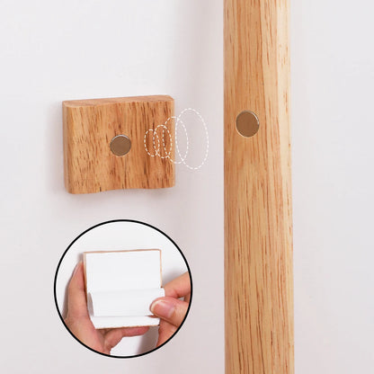 70cm Premium Rubber Wood Magnetic Shoe Horn - Long Handle No-Bend Shoe Helper for Elderly, Pregnant Women & Adults