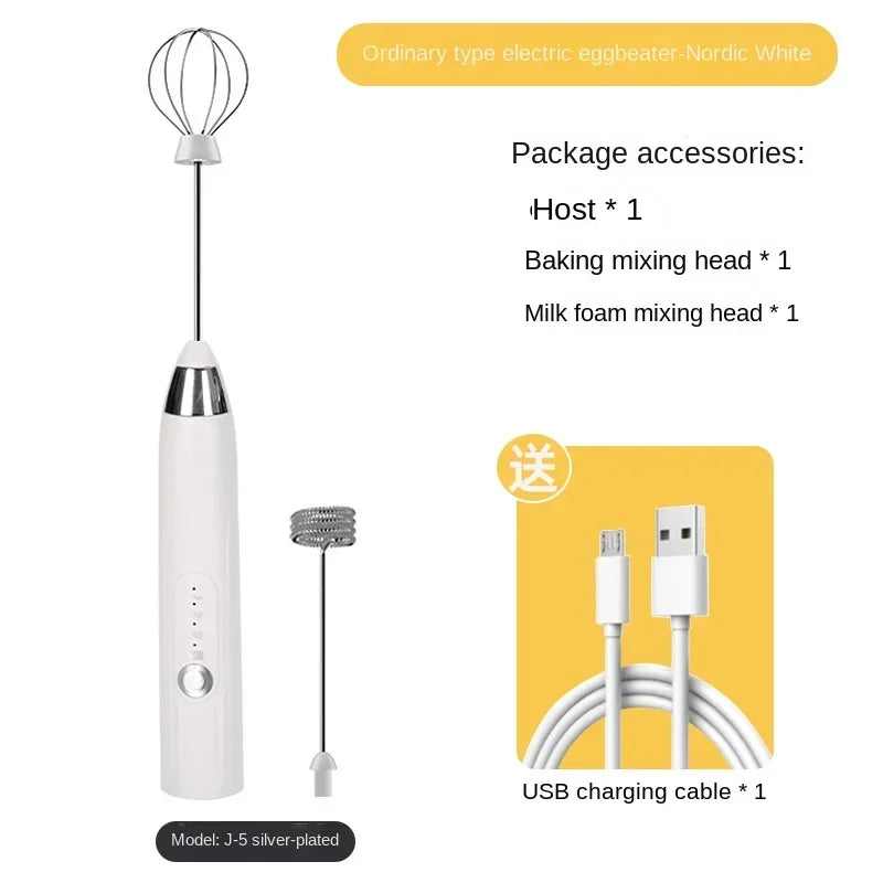 Electric Milk Frother Handheld Whisks Mini Wireless USB Rechargeable Powerful Convenience Coffee Milk Whipping Kitchen