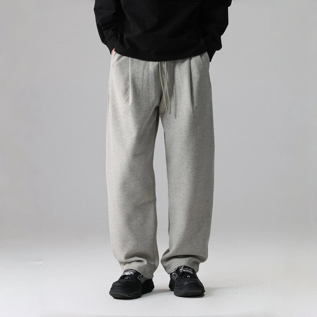 Mens Japanese Streetwear Joggers Straight Leg Solid Color Oversized Sweatpants Casual Loose Fit Sporty Pants Fashion Trousers