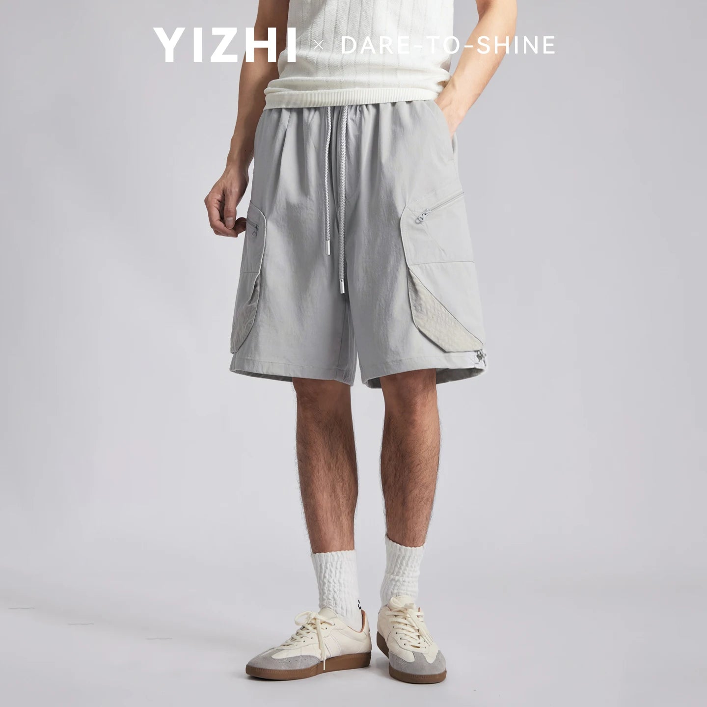 Fashion Men Quick Dry Breathable Outdoor Cargo Shorts 2026 Summer Loose Multi Pocket Retro Casual Commute Five Points Shorts