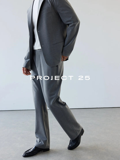 PROJECT 25 Men's Tech Blend Twill Stretch Trousers Structured Straight Leg Business Casual Versatile Commute Pants