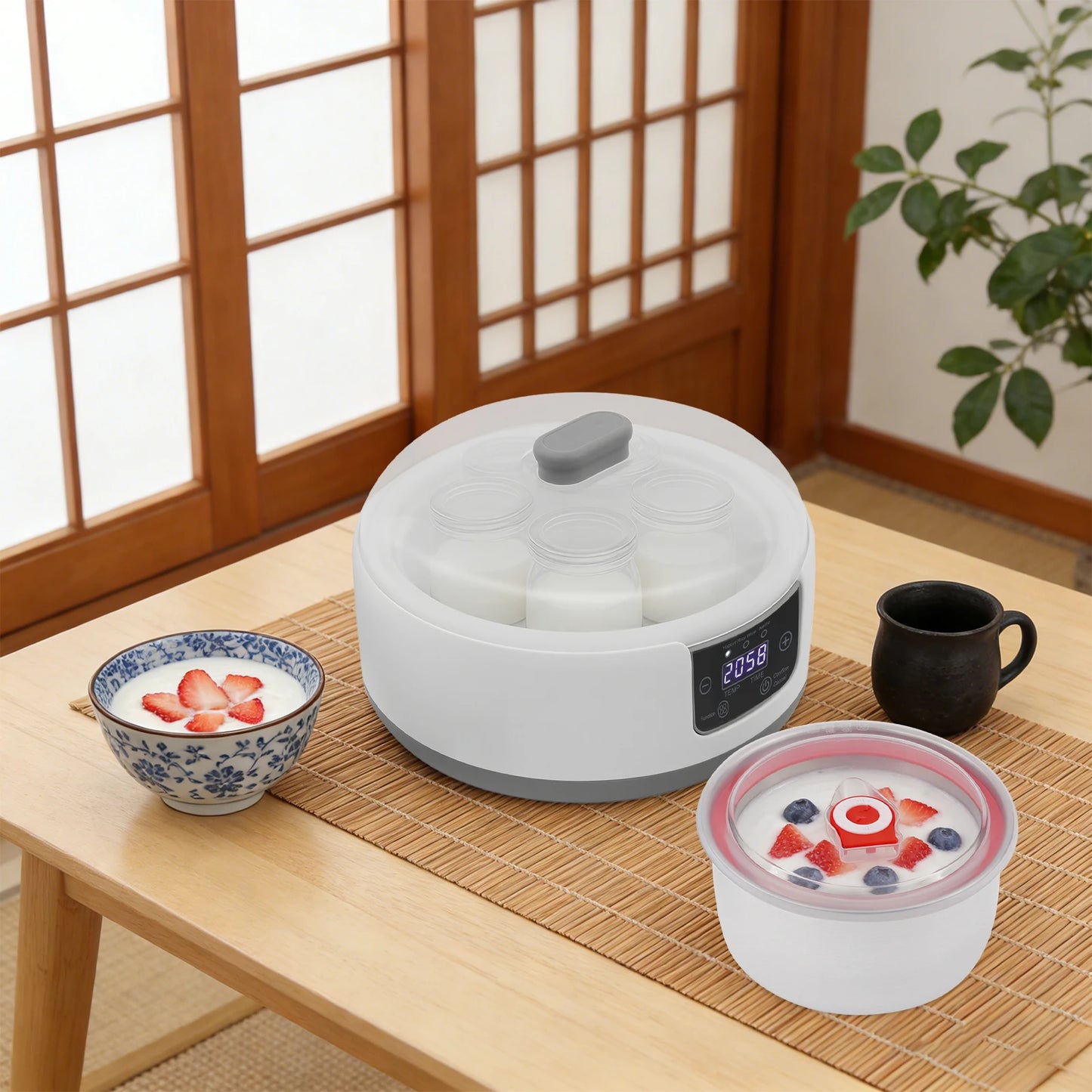 Electric Yogurt Maker+15W Power, Yogurt Maker+1.2L Capacity, Yogurt Maker Machine+21-45℃ Temp, For Homes Apartments Making Yogurt Rice Wine Natto