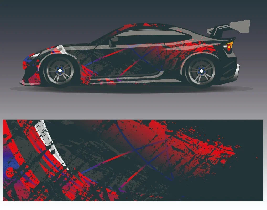 Black Car Sticker for Universal Car Sticker for Univers Vinyl Stripe on Left and Right Side Graphics Sticker Car Body Decoration