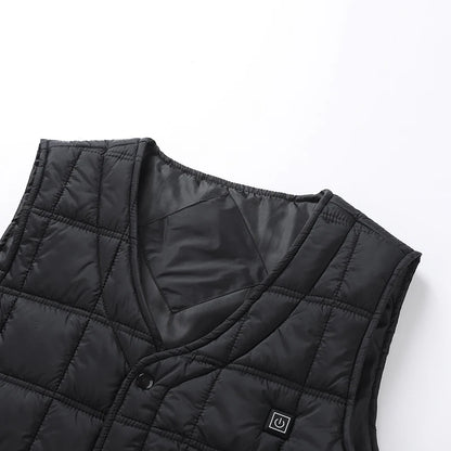 New Winter Fashion Versatile 5-Zone Intelligent Heating Vest For Men Outdoor Warmth USB Heating Waistcoat Coat (No Power Bank)
