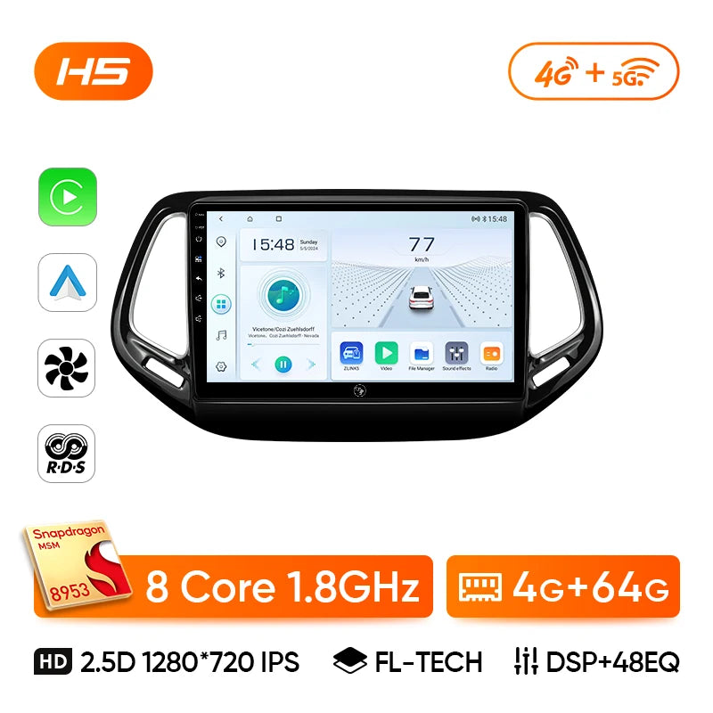Ainavi Car Multimedia Player For For Jeep Compass 2 MP 2017 2018 2019 wireless Carplay Android Auto 4G Wifi 2din