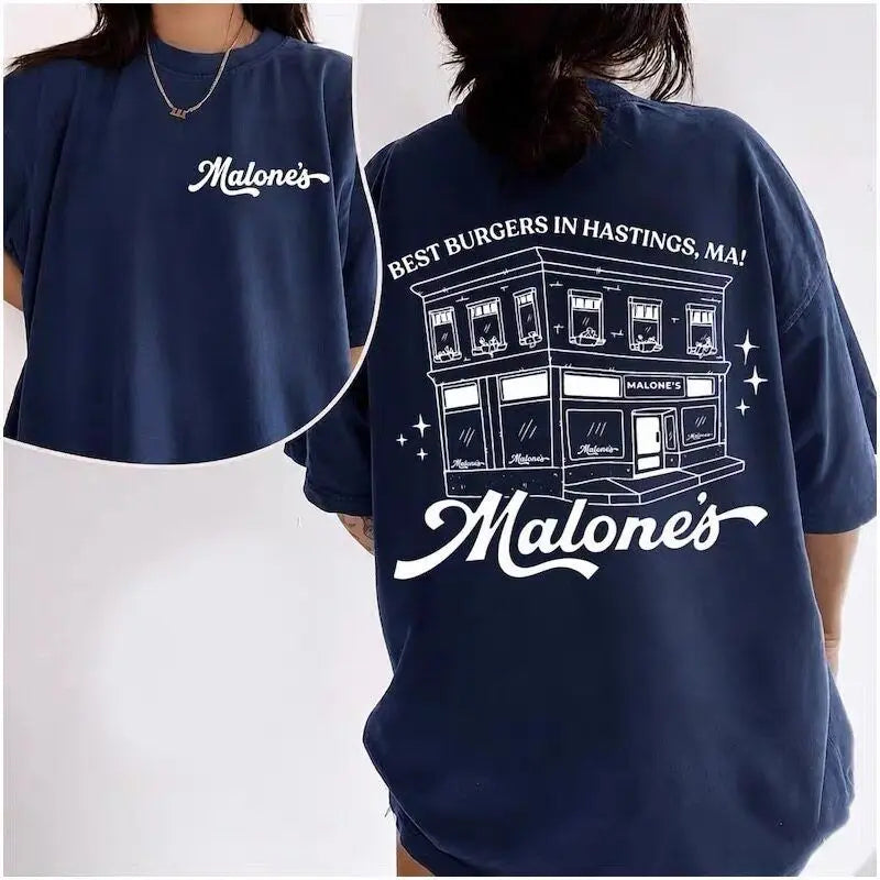 Off Campus Hannah Wells T-shirt Malone's Vintage Shirt Briar University Hockey Romance Shirt Summer Men's Women's T-shirt