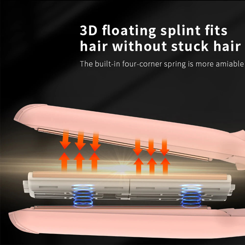 2-in-1-Flat Hair Straightener & Curling Iron, Infrared Ion Reduces Frizz, Suitable for Straight Hair, Curly Hair, Gifts