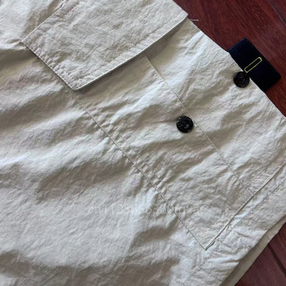 26 New Compass Button Patch Men's Shorts Pants Male Summer Breathable Solid Color Linen Trousers Beach Shorts Fitness Streetwear