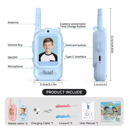 Kids Walkie Talkies with Video 2 Pack Rechargeable Kids Video Walkie Talkies for Boys Girls Indoor Play Camping Hiking