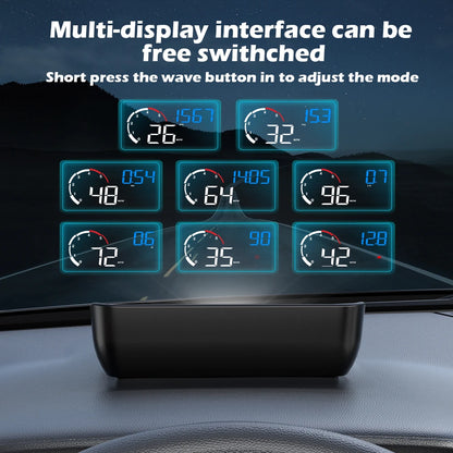 Car M10 Hud Display OBD2 HUD Head Up Display Km/H Speedometer Windshield Projection Overspeed Warning Digital On Board Computer