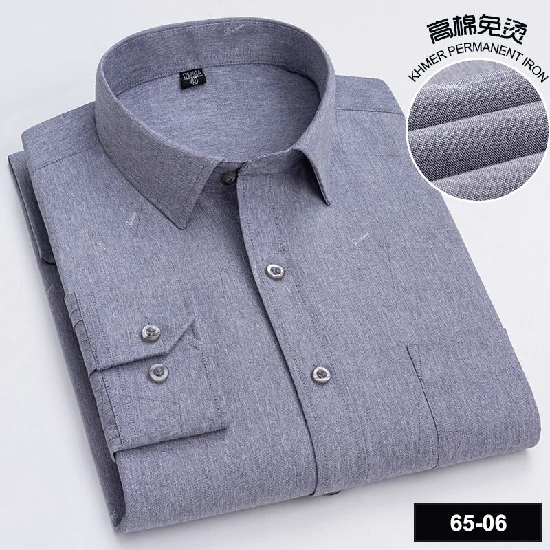 Men's High-quality Fashion Casual Print Plaid Stripe Long Sleeve Shirts Single Pocket Comfort Fit Business Formal Office Blouses