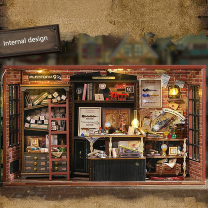 Magical House Wooden Miniature Doll House Magic Shop DIY Dollhouse Kit With Furniture Retro Home Model Toys For Xmas Gifts
