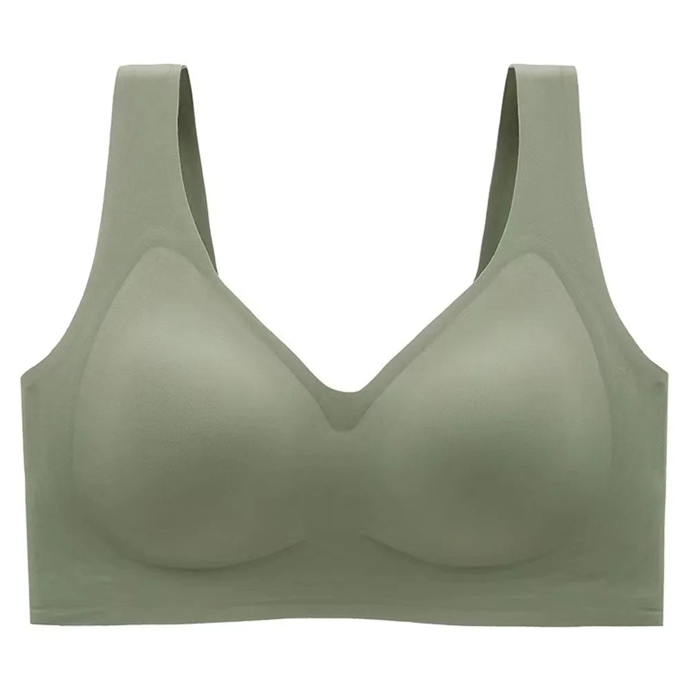 Large Size Thin Jelly Anti-Sagging Adjustable Large Breasts Appear Smaller Seamless Women's Rimless Bra Sexy Female Lingerie