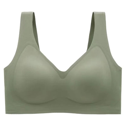 Large Size Thin Jelly Anti-Sagging Adjustable Large Breasts Appear Smaller Seamless Women's Rimless Bra Sexy Female Lingerie