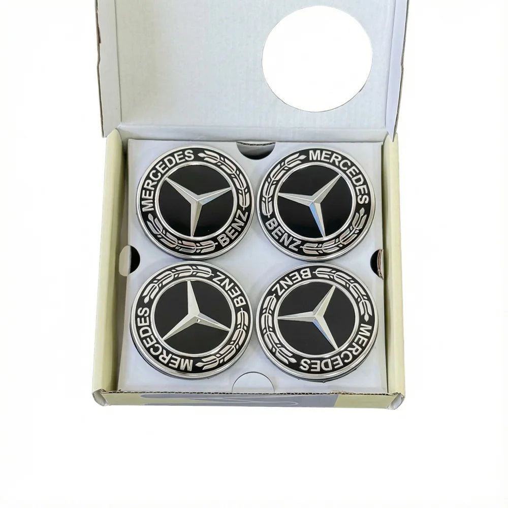 4PCS 75mm Car Floating Wheel Center Hub Caps Cover for Mercedes Benz Amg B/C/E/S Class A Class C200L GLC GLK CLA Accessories.