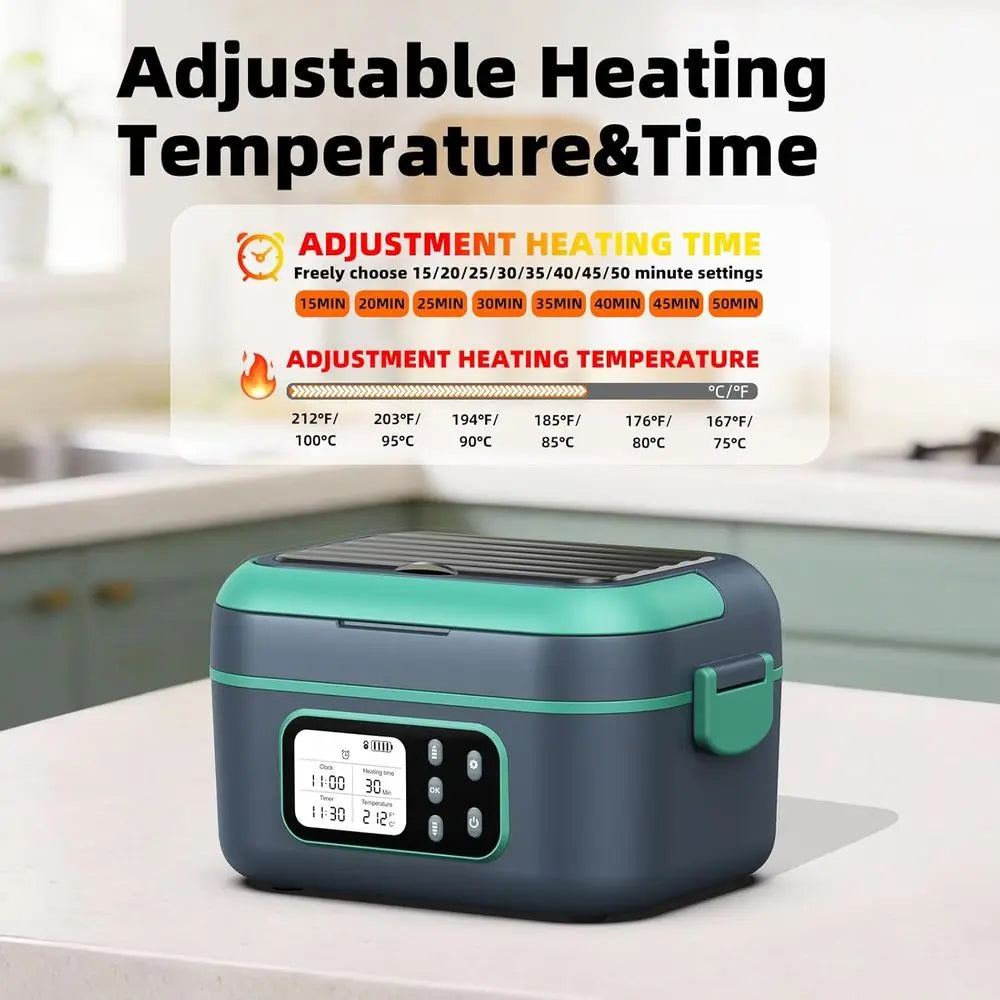 10000mAh 100W Portable Electric Lunch Box, Automatic Heating for Adults, BPA-Free, Keep Meals Warm Anywhere