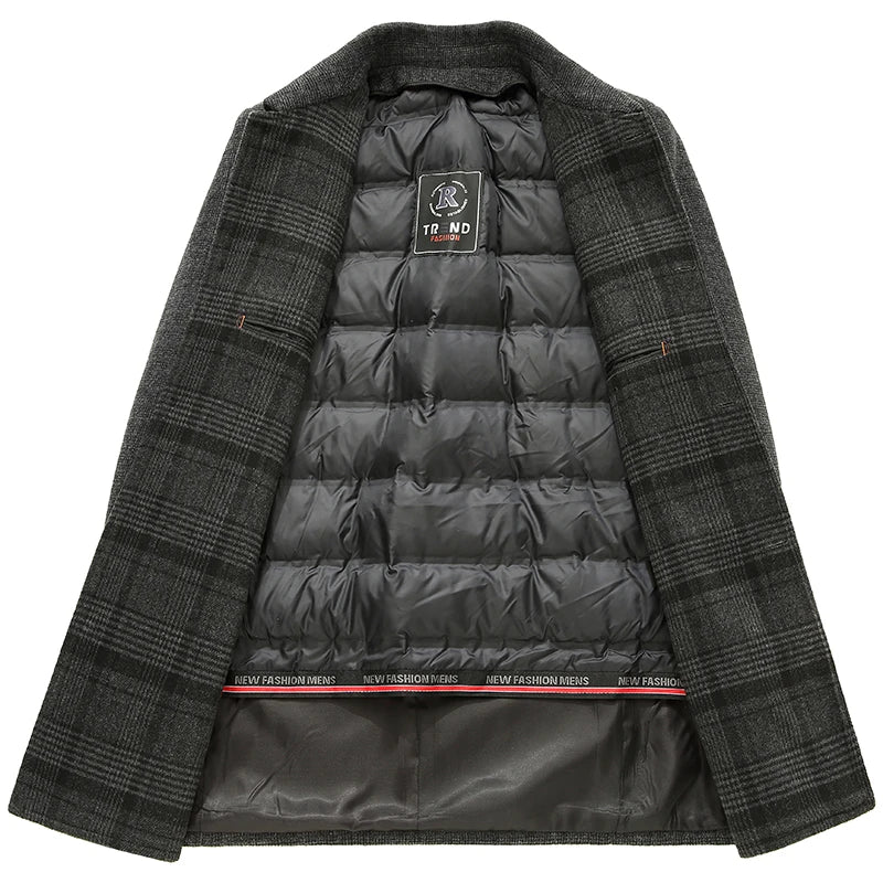 Men's Autumn Trench Coat Warm Woolen Overcoat Male Autumn Winter Men's Wear Woollen Coat Male Warm Mens Long Jacket Men Clothing