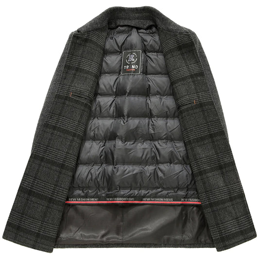 Men's Autumn Trench Coat Warm Woolen Overcoat Male Autumn Winter Men's Wear Woollen Coat Male Warm Mens Long Jacket Men Clothing